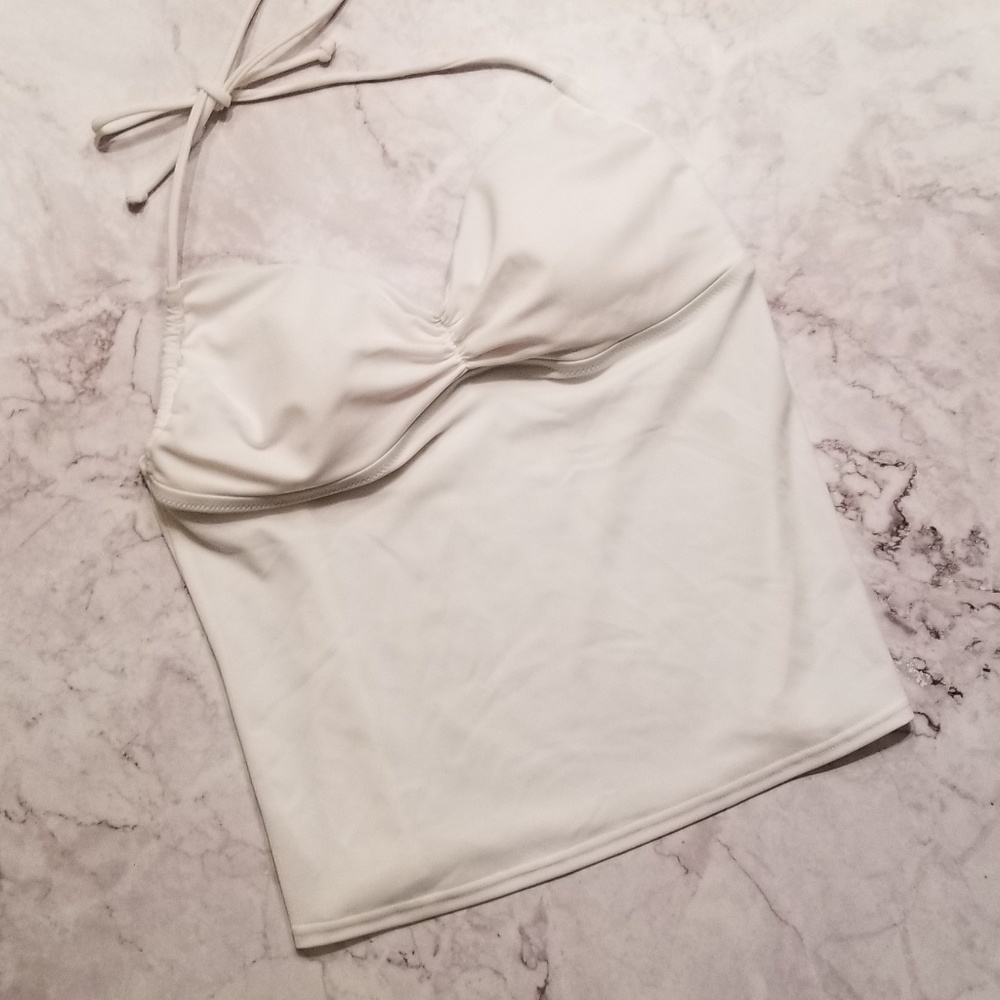 [Victoria’s Secret] White Bandeau Halter Tankini
